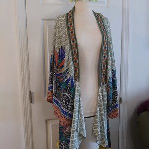 Flying Tomato | Long Olive Kimono | S/M | New